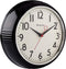 Westclox Black 32042BK 1950's Retro Case Convex Glass Clock, 9.5-Inch