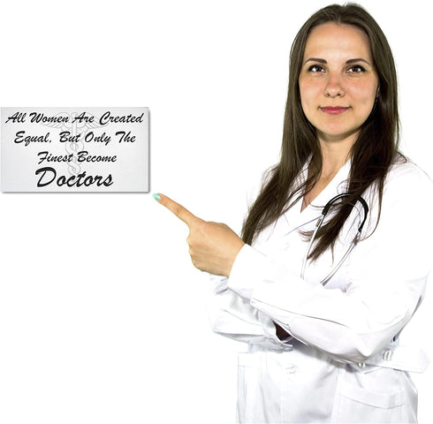 JennyGems All Women Are Created Equal But Only the Finest Become Doctors, 9.5x5.5 Wood Wall Decor, Shelf Sitter, Medical Student Gifts, Doctor Decor, Doctor Gifts, Doctor Signs, American Made