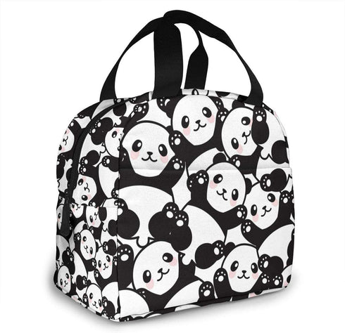 MSGUIDE Cute Panda Insulated Lunch Bag Leakproof Cooler Lunch Box for Men Women Adult - Reusable Thermal Tote Bag for Office Work School Picnic Beach