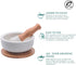Porcelain Mortar and Pestle Set Pill Crusher, Spice Grinder, Herb Bowl, Pesto Powder Molcajete for Salt - Plus Lid/Non-Slip Base
