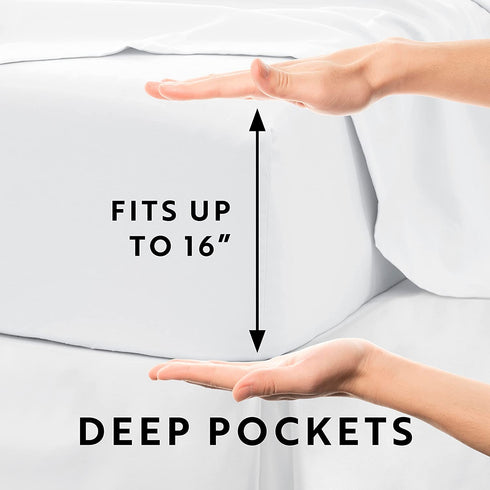 Linen Market Ultra Soft Easy Care Microfiber 16" Deep Pocket Basic 4 Piece Bed Sheet Set with Pillowcases, Gray, King