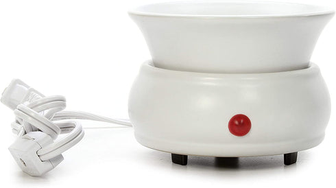 Hosley White Ceramic Electric Fragrance Candle Wax Warmer. Ideal for Spa and Aromatherapy. Use Brand Wax Melts Cubes Essential Oils and Fragrance Oils
