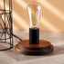 Surpars House Wood Retro Table Lamp Metal Shade Edison Bulb Included Warm White Light,Black