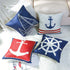 JOTOM Set of 4 Decorative Cushion Covers Square Nautical Sailing Throw Pillow Covers Home Decor Design Set Covers Cushion Case for Sofa Bedroom Car 18x18 Inches (Anchor)