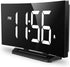 Digital Alarm Clocks for Bedrooms, Ultra-Clear Curved Screen Bedside Clock with 6 Brightness Levels,Snooze,12H/24H Format, Adjustable Volume,3 Alarm Sounds for Nightstand Office Living Room,White
