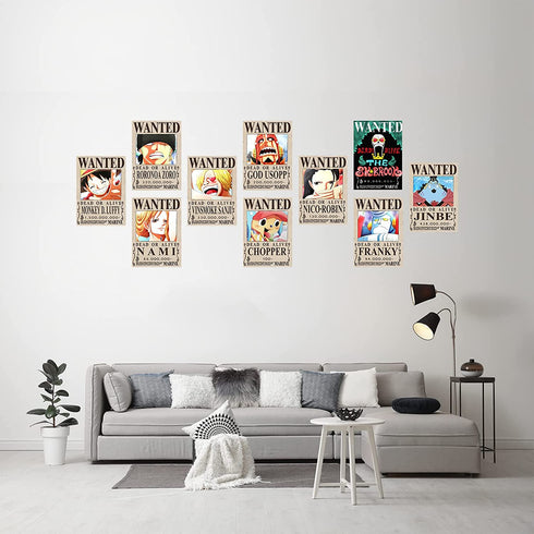 26 Pcs 28.5cm×19.5cm 1.5 Billion New Edition, One Piece Pirates Wanted Poster,The Straw Hat Pirates Crew Luffy Chopper Zoro Nami Usopp Sanji Jinbe Franky Brook Robin.