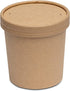 16 oz. Paper Food Containers With Vented Lids, To Go Hot Soup Bowls, Disposable Ice Cream Cups, Kraft - 25 Sets