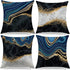 Pillow Covers 18x18, Navy Blue Marble Throw Pillow Covers, Set of 4, Black Gold Decorative Pillowcases, Blue Square Cushion Covers, for Living Room Bed Home Decor Couch Pillows(Navy Blue)