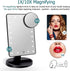 Lighted Vanity Makeup Mirror with 21 LED Lights and 10X Magnification Mirror?Cosmetic Beauty Mirror with Double Power Supply,Touch Sensor Screen Light Up Mirror for Makeup 180° Rotation (Black)