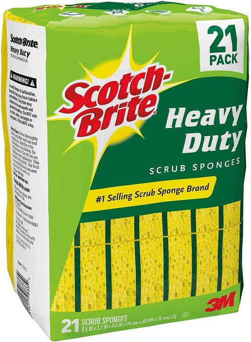 Scotch-Brite Heavy Duty Scrub Sponge, 21 Sponges Total