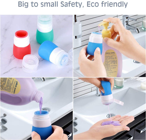 HongMall Squeeze Bottle Salad Dressing Container, Dressing to Go for Lunch and Travel, Portable Sauce Leakproof Mini Storage Bottles (Food-Grade Silicone, BPA Free), 1.3 oz (Set of 4)