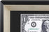 Space Art Deco, Black Dollar Bill/License Holder Frame with Silver Beveled Edge with Black Mat, Tempered Glass - Easel Stand/Wall Mount - Sawtooth Hangers (Black/Silver, 1-Pack)