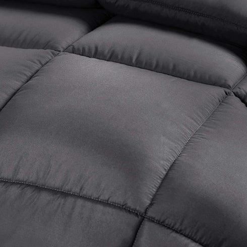 Utopia Bedding Comforter Duvet Insert - Quilted Comforter with Corner Tabs - Box Stitched Down Alternative Comforter (Twin, Grey)