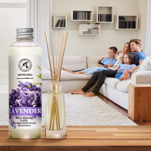 Lavender Reed Diffuser Refill 6.8 OZ - Lavanda Refill - Room Fragrance Diffuser w/Natural Essential Lavender Oil - Reed Diffuser Oil Refill for Spa - Aromatherapy - Home - Bath - Office - Restaurant