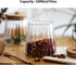 Glass Coffee Nuts Canister Airtight Storage Jar Petal Decorative Container with Bamboo Lid Metal Handle Easy to Grasp 1600ml, 54 FL OZ (Large Conical)