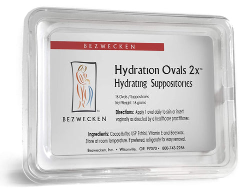 Bezwecken – Hydration Ovals 2x – 16 Extra Strength Oval Suppositories - Professionally Formulated to Alleviate Vaginal Dryness in Menopausal Women - Safe & Natural