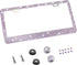 Bling License Plate Frame for Women, 1PCS Sparkly Stainless Steel License Plate Frames| Over 1200 pcs 14 Facets Bedazzled Clear Glass Diamond Rhinestone Crystals w/Free Glitter Diamond ?Colorful?