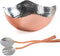 Colleta Home Salad Bowl with Servers - 3 Pc Set - Hammered Copper Salad Bowl - 9.5 Inch Hammered Serving Bowl