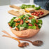 Colleta Home Salad Bowl with Servers - 3 Pc Set - Hammered Copper Salad Bowl - 9.5 Inch Hammered Serving Bowl