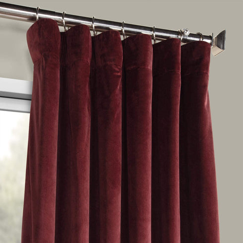 HPD Half Price Drapes VPYC Heritage Plush Velvet Curtain (1 Panel), 50 X 108, Dark Merlot