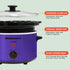 Elite Gourmet MST-275XP Electric Oval Slow Cooker, Adjustable Temp, Entrees, Sauces, Stews & Dips, Dishwasher Safe Glass Lid & Crock (2 Quart, Purple)
