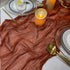 EH Linen Cheesecloth 13Ft Gauze Table Runner,Wedding Decor Arch Draping,Gauze Event Centerpiece Runner, Bridal Shower Runner (Terracotta, Large)