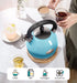 VICALINA Tea Kettle & Tea Pot, Stainless Steel Tea Kettle for Stove top, 2.64 Quart Whistling Loud Tea Kettles (Polished Light Blue)
