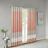 Madison Park Amherst Single Panel Faux Silk Rod Pocket Curtain With Privacy Lining for Living Room, Window Drape for Bedroom and Dorm, 50x84, Coral