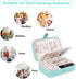Luxurious Jewelry Organizer Box, Small Portable PU Leather Case Double Layer Display Mini Travel Storage Holder for Women Girls Gifts Necklaces Earrings Rings Bracelets (Blue)