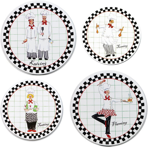 Reston Lloyd Electric Stove Burner Covers, Set of 4, Night Shift All-Over Pattern