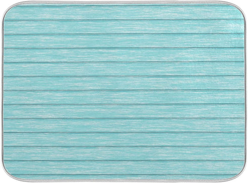 ALAZA Dish Drying Mats for Kitchen Counter Retro Teal Turquoise Blue Absorbent Microfiber Large Drying Pad Dish mats for Kitchen Countertops 18 x 24 Inch