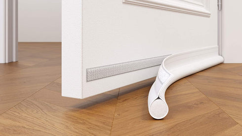 McDILS Under Door Draft Blocker White - Door Draft Stopper 32 to 38 inches - Weatherproofing Door Seal Strip - Draft Stopper for Bottom of Door - Noice Reduction Sound Proof Door Draft Blocker White
