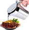 FOXDISK 304 Stainless Steel Double Insulated Gravy Boat 16 oz with Hinged Lid,Sauce Jug and Steak Sauce Pot Double Walled Insulated Thermal (16 oz/450ml)