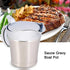 FOXDISK 304 Stainless Steel Double Insulated Gravy Boat 16 oz with Hinged Lid,Sauce Jug and Steak Sauce Pot Double Walled Insulated Thermal (16 oz/450ml)