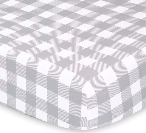The Peanutshell Crib Sheet Set for Baby Boys or Girls | Red, Black & Grey Buffalo Plaid | 2 Pack Set