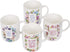 Christian Art Gifts Ceramic Coffee/Tea Mug Set for Women | Inspirational Watercolor Flowers Design Bible Verse Mug Set | Boxed Set/4 Coffee Cups