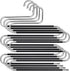 S-Shape Pants Hangers Space Saving Trousers Hangers 4 Pack, 5 Layer Stainless Steel S-Shape Trousers Hangers