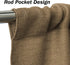 Valea Home Soft Burlap Short Curtains Rustic Natural Tan Rod Pocket Curtain Panels for Small Window 45 inch Length Cafe Kitchen Curtains, 2 Panels