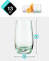 MITBAK 13- OZ Colored Highball Glasses (Set of 6) | Drinking Glasses Tumblers for Mixed Drinks, Water, Juice beer, cocktail | Glassware Set, Excellent Gift | Glass Cups Made in slovakia