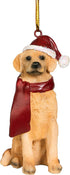Design Toscano Christmas Xmas Golden Retriever Holiday Dog Ornaments, Full Color