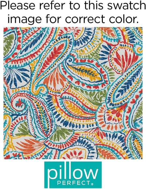 Pillow Perfect 572598 Outdoor/Indoor Ummi Multi Throw Pillows, 2 Count (Pack of 1), Blue