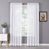 Tollpiz Sheer Curtain Linen Textured Living Room Curtains Sheer Light Filtering Rod Pocket Voile Curtain for Bedroom, 54 x 72 inches Long, White, Set of 2 Panels