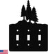 3 Pine Trees Triple Toggle Light Switch Wall Plate (Triple Toggle, Black) - MADE IN USA