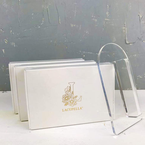 Lacupella Fondant Smoother Tool With Handle Clear Acrylic Transparent Easy Glide For Gum Paste Smoothing (Rectangle Tip)