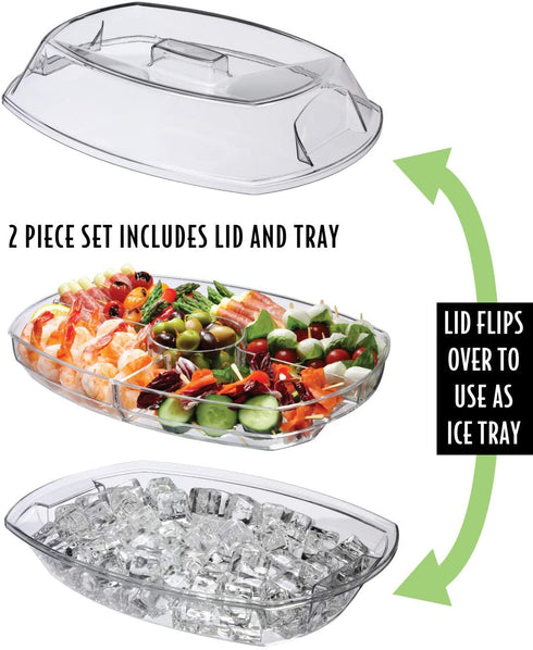 Prodyne SB-5 Flip-Lid Appetizers On Ice, 15", Clear