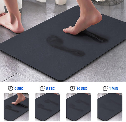 Super Absorbent Floor Mat, GOYLSER Thin Bathroom Rugs Home Floor Mats, Super Absorbent Bath Mat Quick Dry Bathroom Carpet Floor Doormat (Navy)