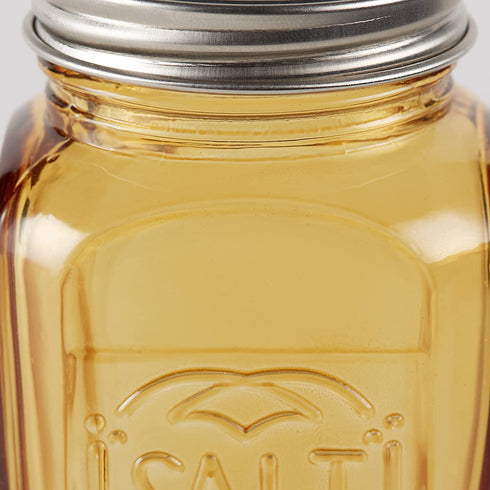 RSVP International Retro Glass Salt & Pepper Shaker | Stainless Steel Lids |, 8 oz, Amber