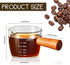 Tanlade Single Spout Espresso Shot Glass with Wood Handle Espresso Glass 75 ml Carafe Shot Glass Measuring Cup Mini Milk Glass Cup with Handle for Milk Coffee Espresso Making (1)
