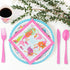 HAPYCITY 144 Pieces Mermaid Party Supplies Set Serves 24 Perfect Mermaid Birthday Packs Including Plates Napkins Cups Forks Spoons Knives