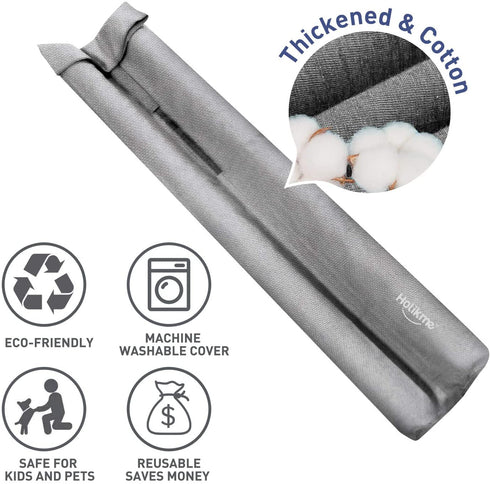 Holikme Twin Door Draft Stopper Weather Stripping Window Breeze Blocker Adjustable Door Sweeps 34inch ?Black